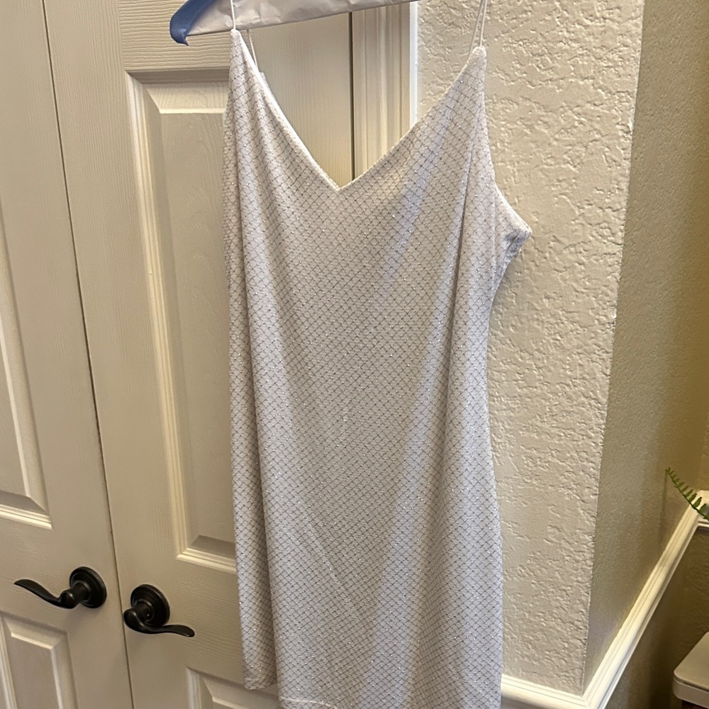 B Darlin White /Silver Mini Dress